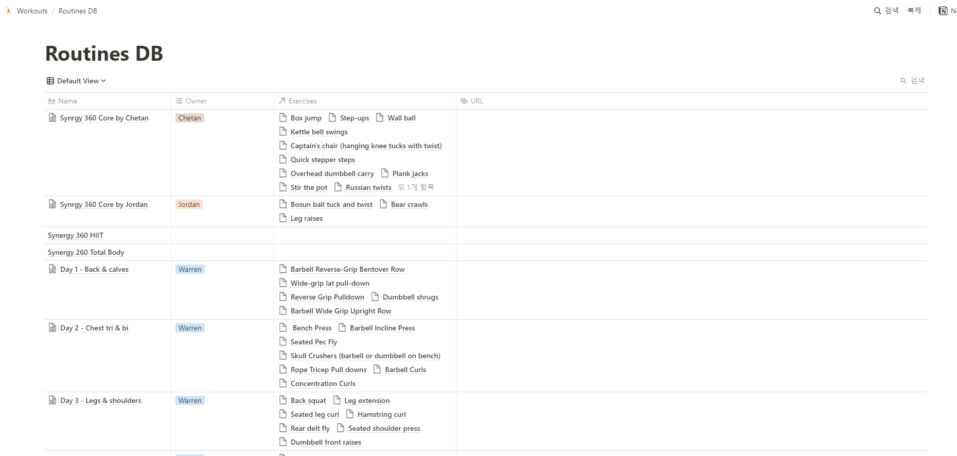 Pages of RoberAndrew's Workouts Template