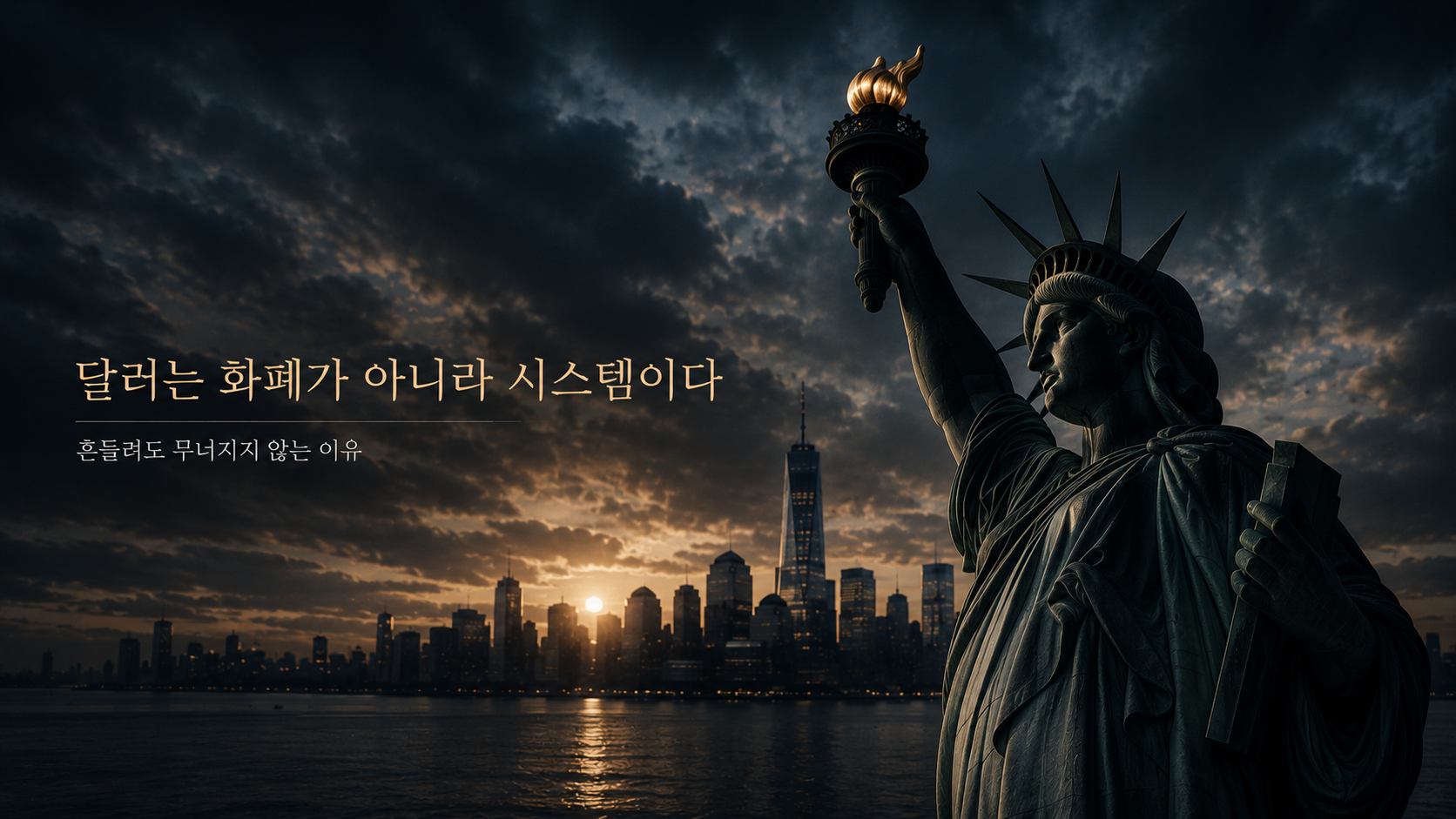 세계 경제 시스템 속 달러 패권을 표현한 이미지