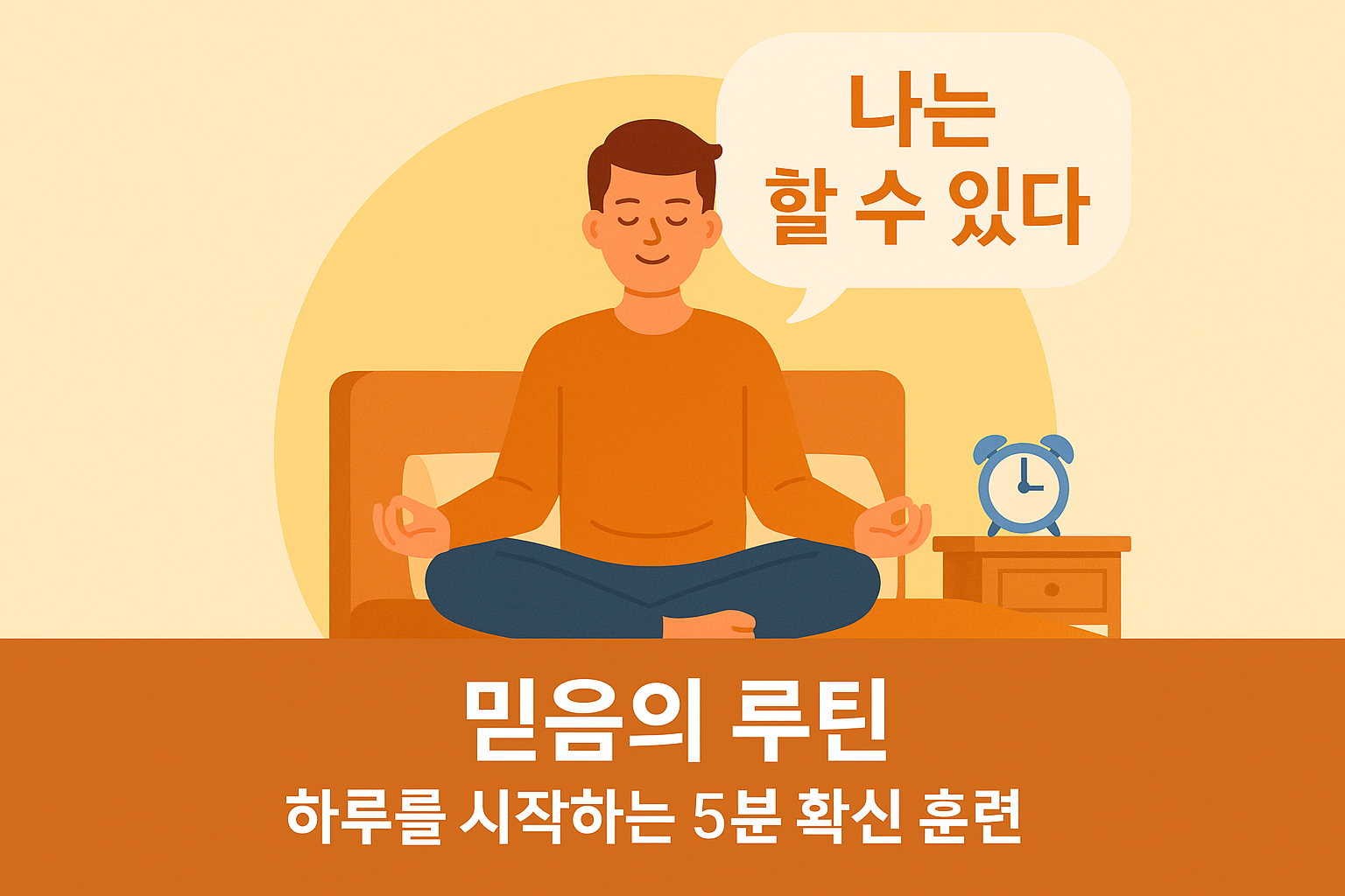 믿음의 루틴 &ndash; 하루를 시작하는 5분 확신 훈련을 다룬 블로그 썸네일 이미지"