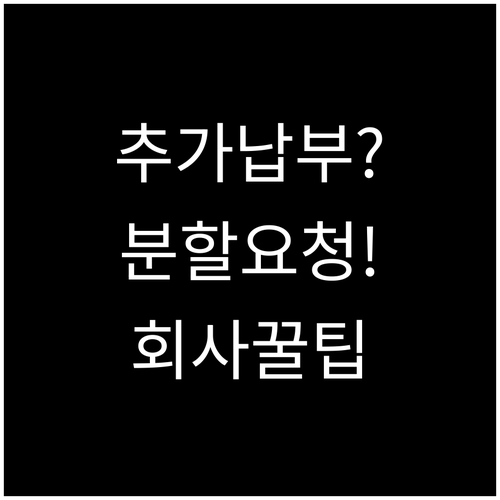 건강보험 정산 추가 납부, 회사에 분..