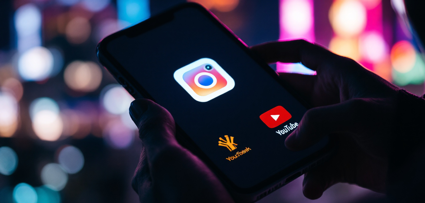 스마트폰으로 SNS를 하는 모습