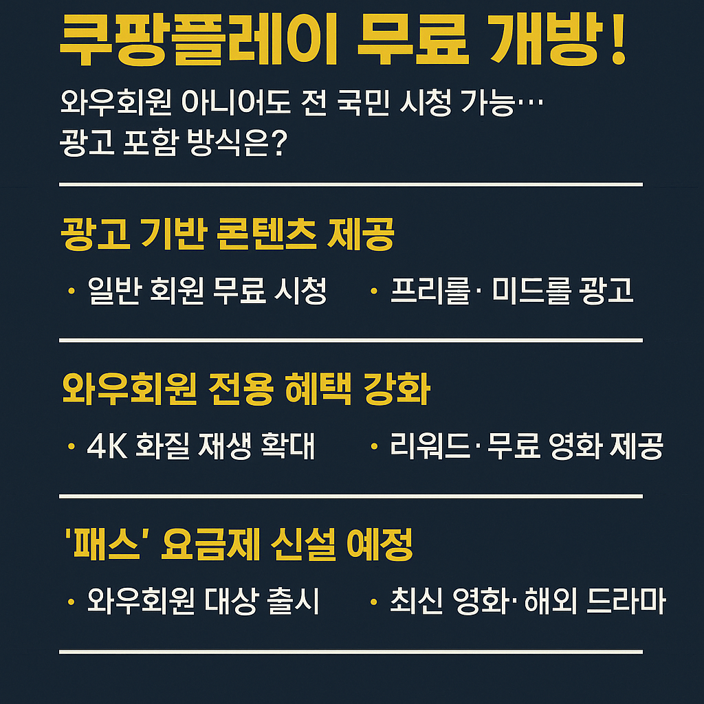 쿠팡플레이 무료시청