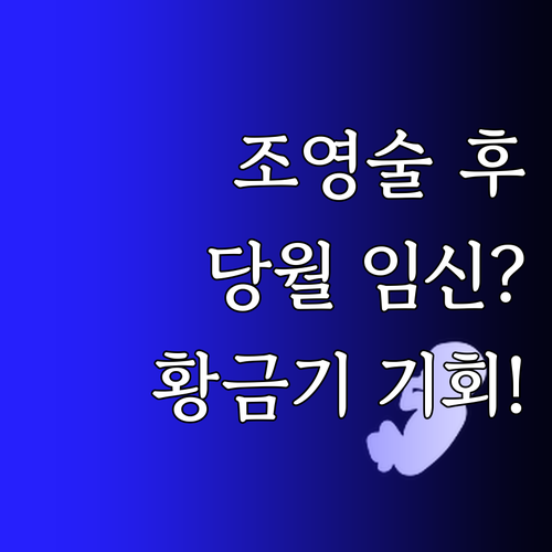 나팔관 조영술 당월 임신 가능 여부와..