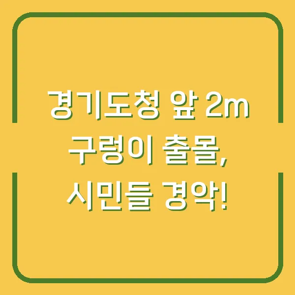 경기도청 앞 2m 구렁이 출몰, 시민들 경악!