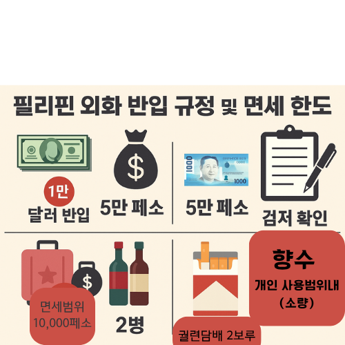 필리핀 달러, 페소 얼마까지 입국가능
