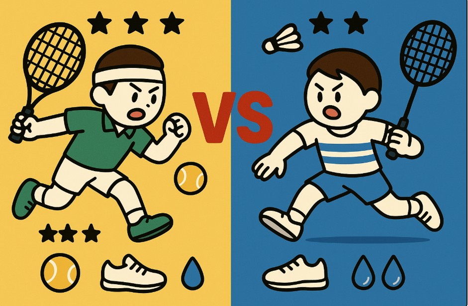 배드민턴과 테니스 캐릭터 사진