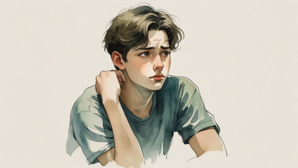 INFJ 기질의 청소년은 깊이 있는 사고와 섬세한 감정을 지니고 있습니다. 이들은 겉으로 조용하고 차분해 보이지만, 내면에서는 ‘삶의 의미’에 대한 깊은 고민과 갈등을 반복하고 있습니다에 관한 그림