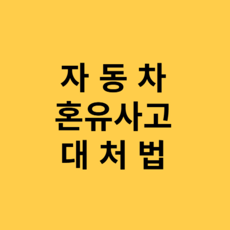 자동차 혼유사고 대처법