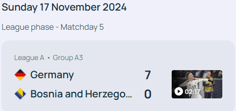 독일 프랑스 축구 UEFA 네이션스리그 3-4위전