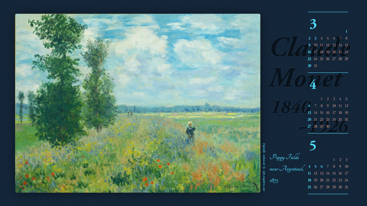 05 아르장퇴유의 양귀비 들판 B - 2025년4월 노트북배경화면