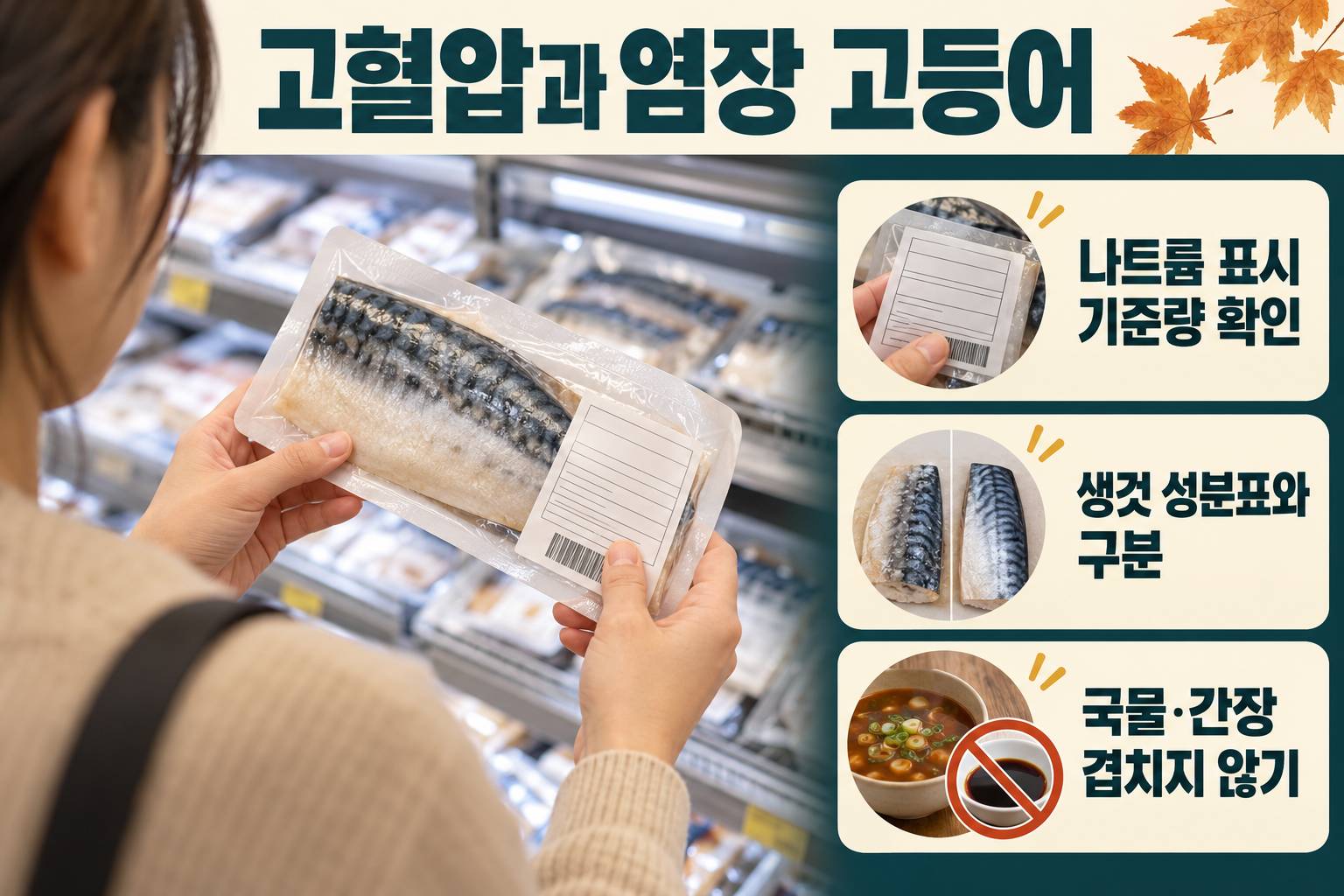 고등어 &middot; 염장&middot;양념 고등어는 혈압 식사의 나트륨부터 보세요 실사 인포그래픽