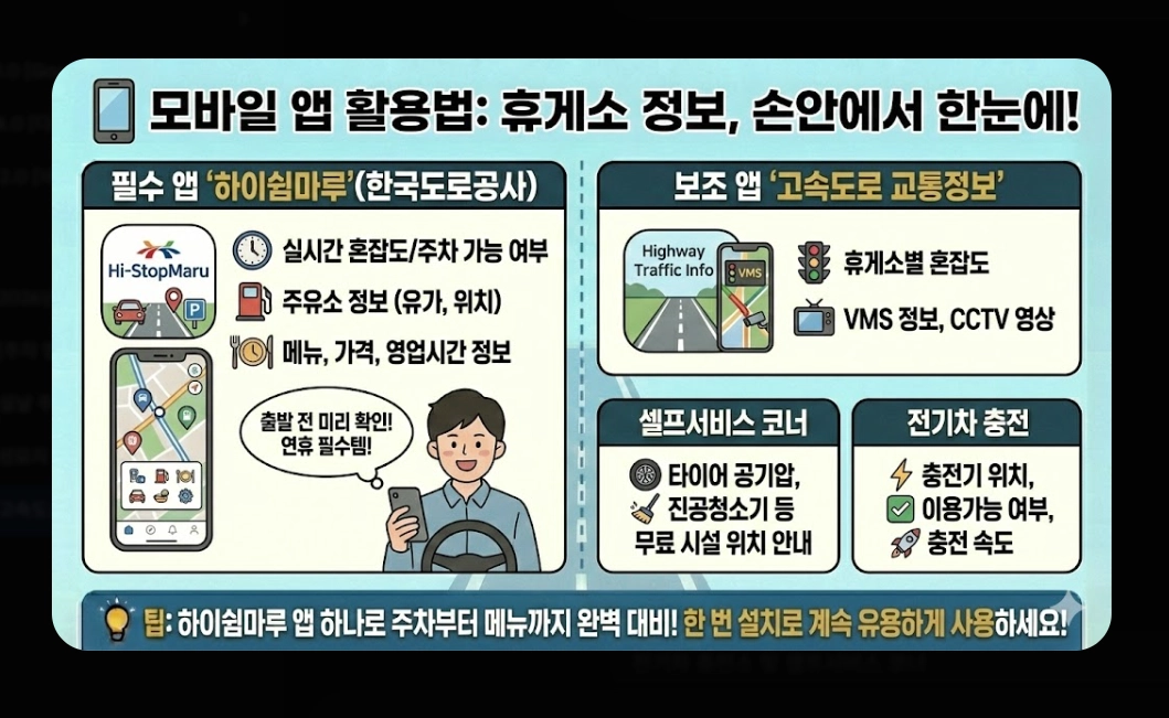 고속도로 휴게소 주차(2026년, 기본 규정, 안내 시스템)(+ 개방형 휴게소)