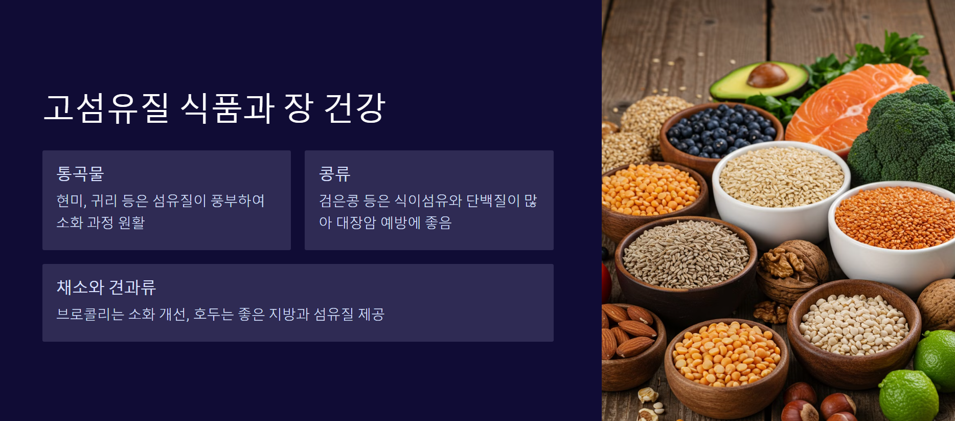 고섬유질 식품과 장 건강