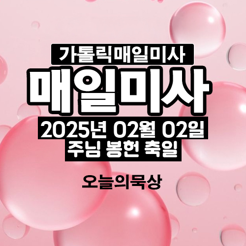 2025년 2월 2일 매일미사 주님 봉헌 축일 오늘의 묵상