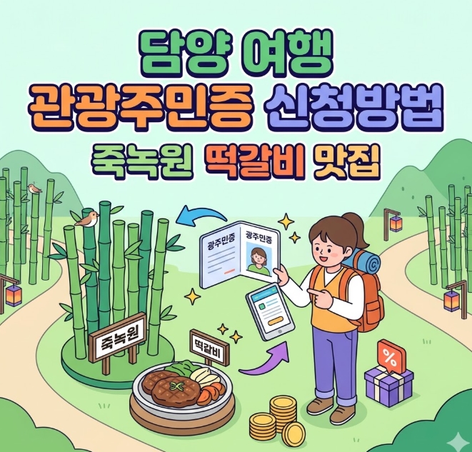 담양 여행 지원금 관광주민증 신청방법 죽녹원 떡갈비 맛집