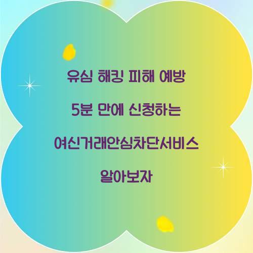 유심 해킹 피해 예방: 5분 만에 신청하는 여신거래안심차단서비스
