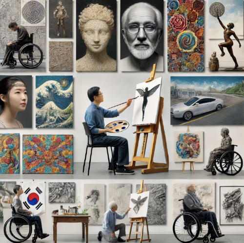 유명 장애 예술가와 작품 이미지