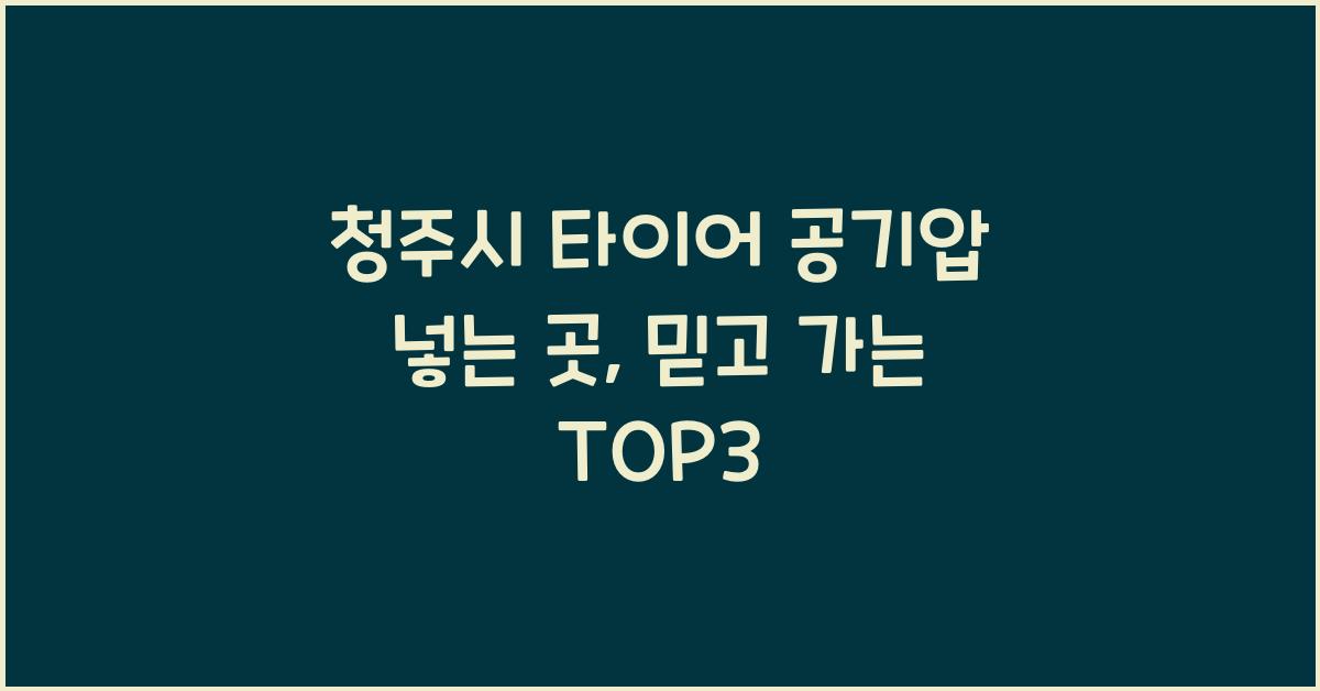 청주시 타이어 공기압 넣는 곳 