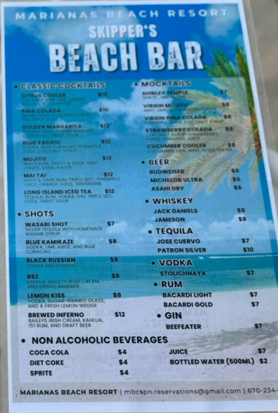 skipper's bar menu2