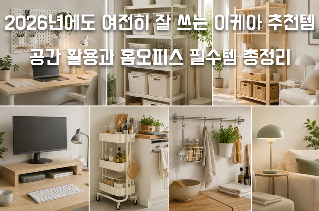 2026년에도 여전히 잘 쓰는 이케아 추천템과 홈오피스, 수납, 공간 활용 아이디어를 모은 인테리어 가이드
