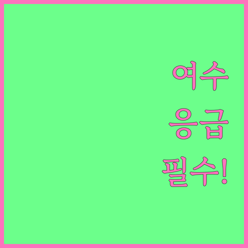 여수 24시간 동물병원 위치와 수족구..
