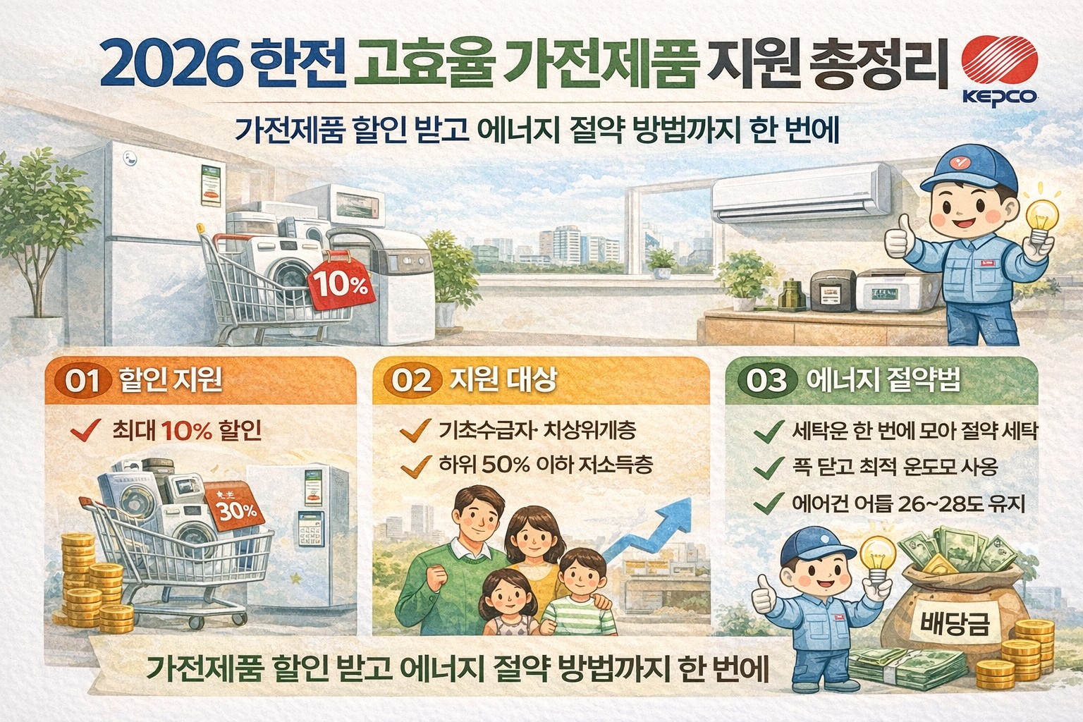 2026 한전 고효율 가전제품 지원 총정리 가전제품 할인 받고 에너지 절약 방법까지 한 번에