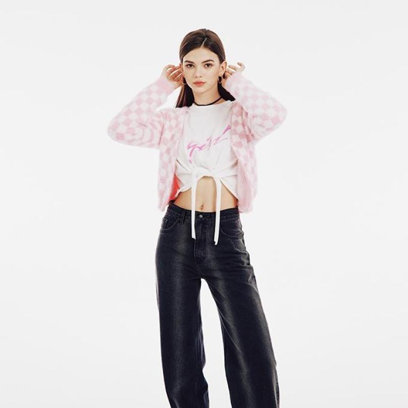 앤디아더 핑크 체커 가디건