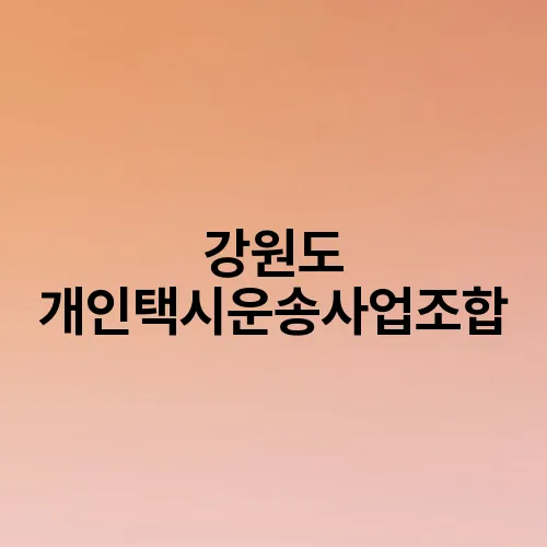 강원도 개인택시운송사업조합