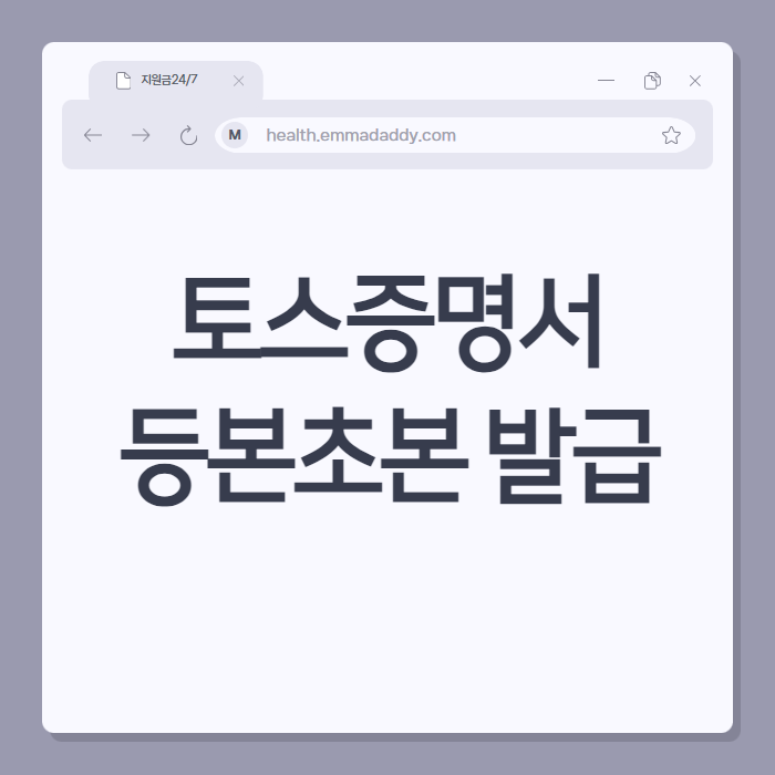 주민등록등본 초본 소득금액증명원 토스증명서 01