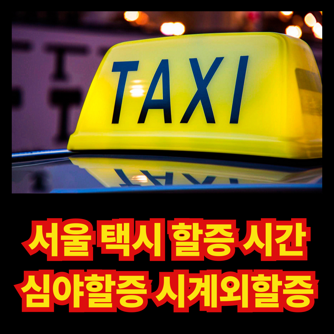 서울 택시 seoul taxi 할증 시간 심야 할증