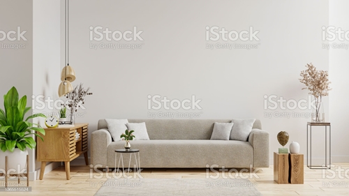 쇼파가 있는 거실 모습의 사진