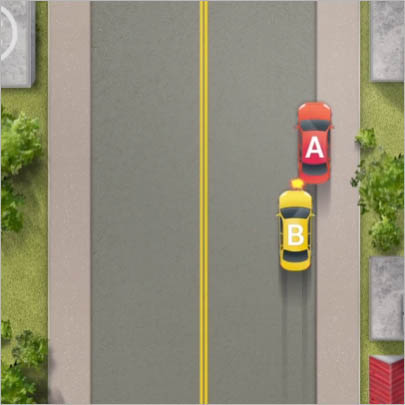 불법주차된 차량과 발생한 추돌사고