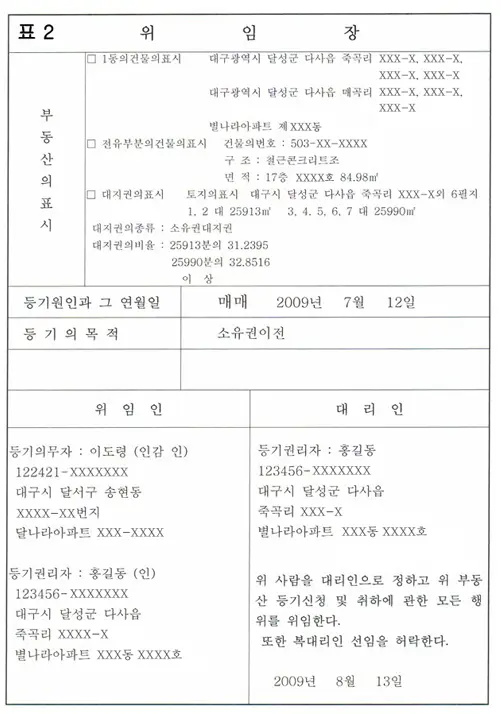 위임장 샘플