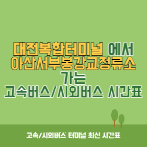 대전복합터미널에서 아산서부봉강교정류소 가는 시외버스 시간표 최신정보