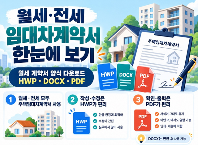 월세&middot;전세 임대차계약서 양식 다운로드