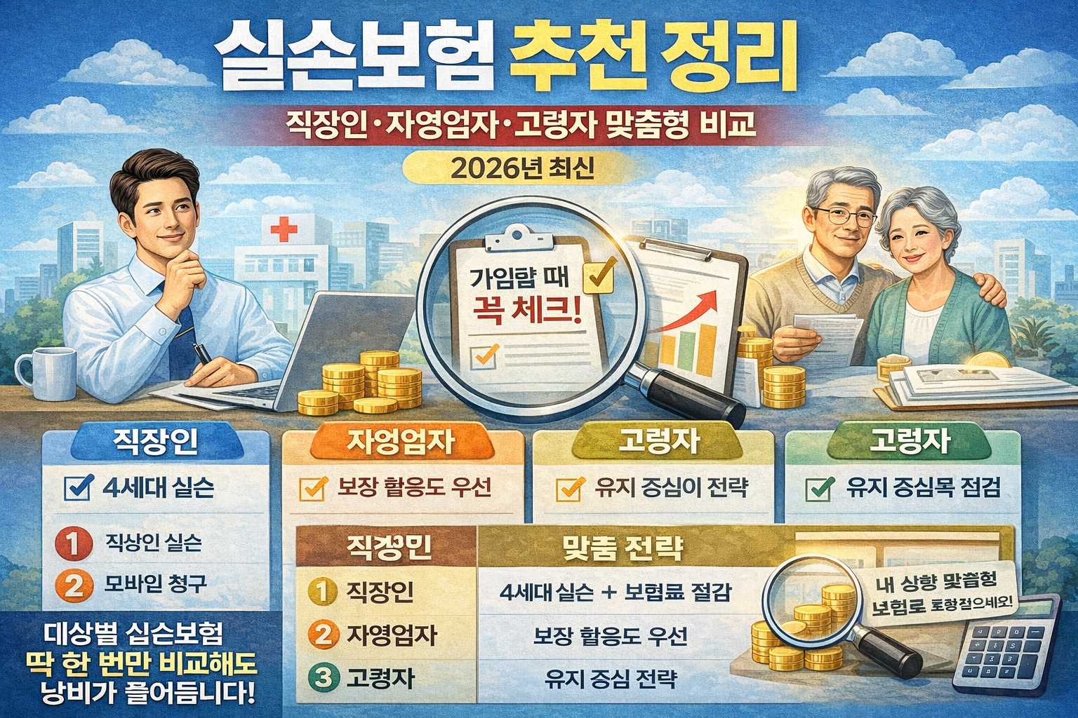실손보험 추천 대상별 정리 (직장인·자영업자·고령자)