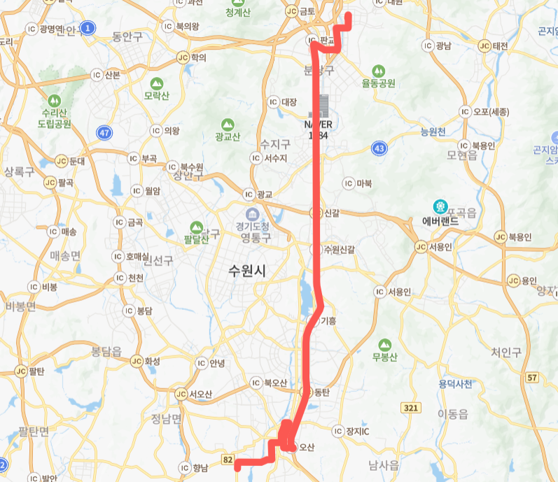 성남-오산-8301번-버스-노선-지도