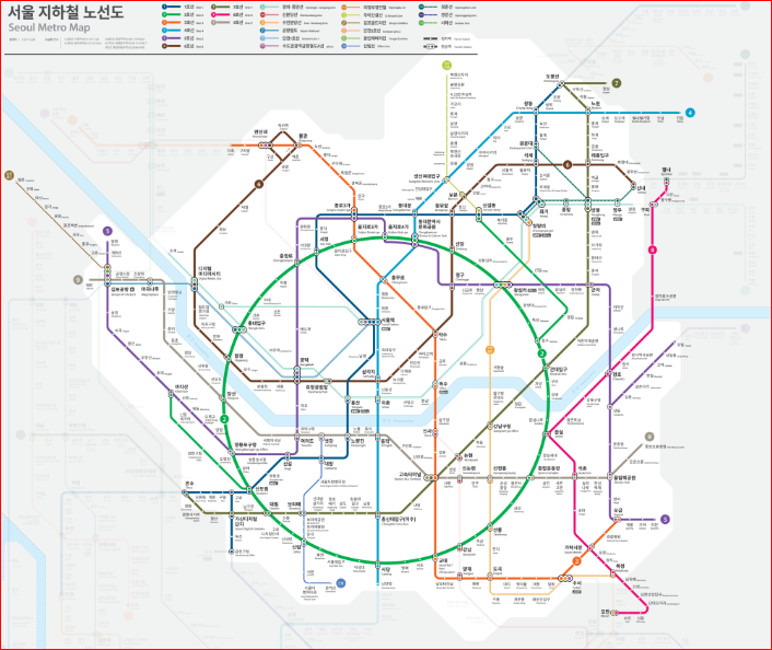 기후동행카드 승하차 가능 지하철 노선도