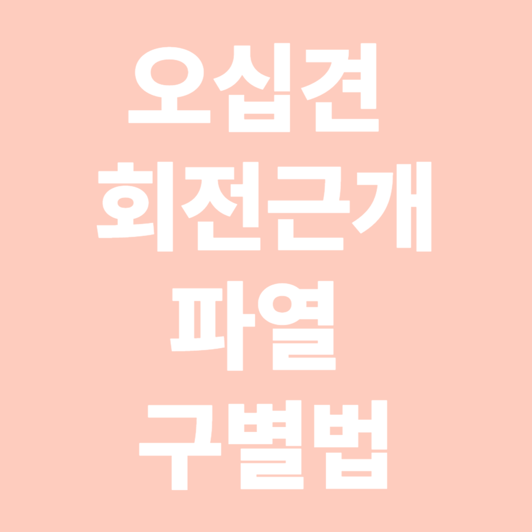 오십견과 회전근개파열 구별법