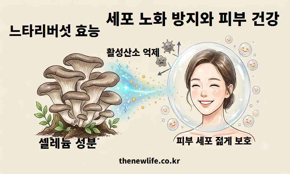 느타리버섯 효능 세포 노화 방지 피부 건강