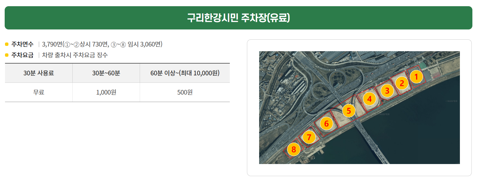 구리한강시민공원 주차장