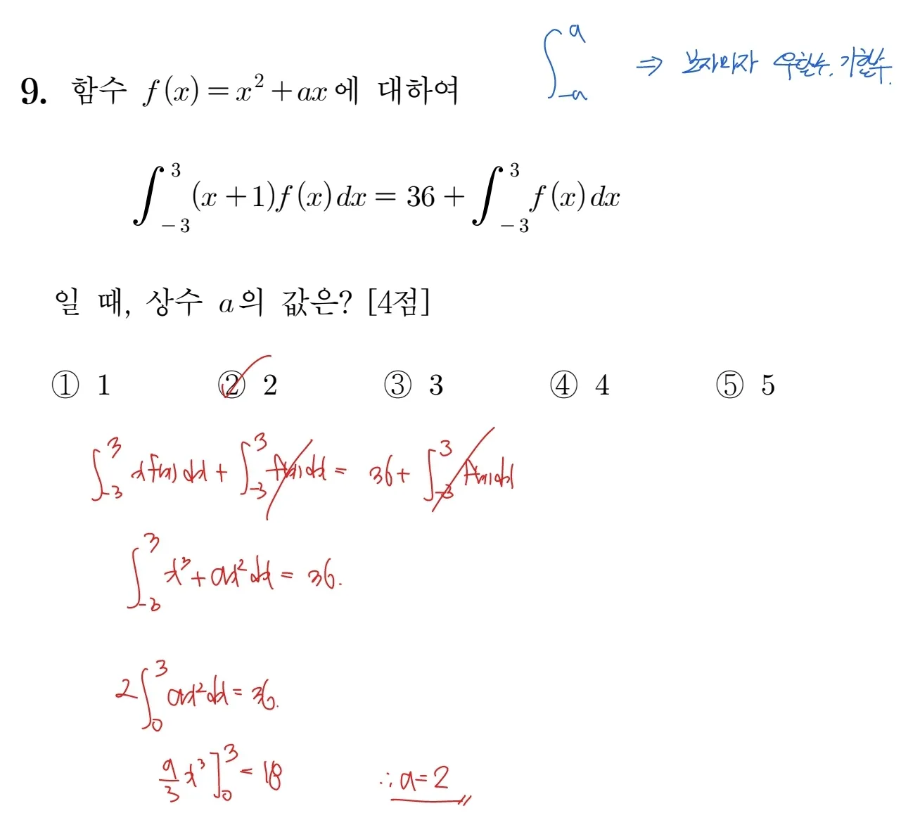 2026학년도 6월 평가원 모의고사 수학 9번 해설