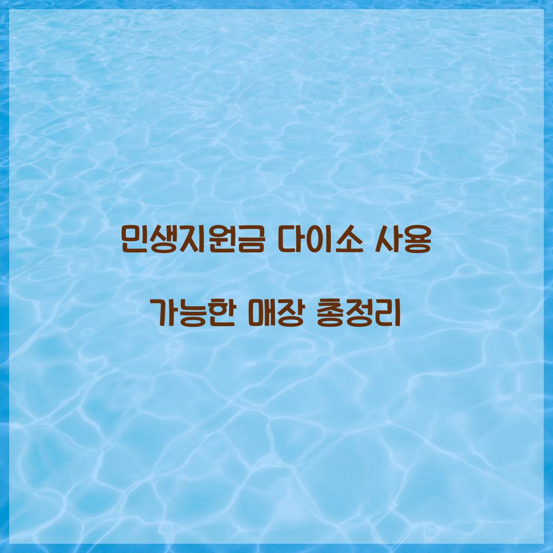 민생지원금 다이소