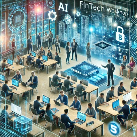 핀테크 회의 및 워크숍 장면