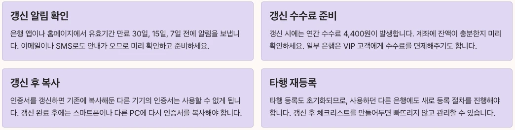 인증서 유효기간 관리 및 갱신 내용 정리