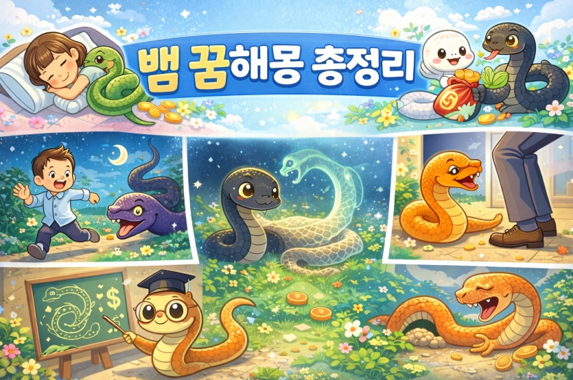 뱀 꿈해몽! 유형별 뱀 꿈해몽 12가지! 총정리!