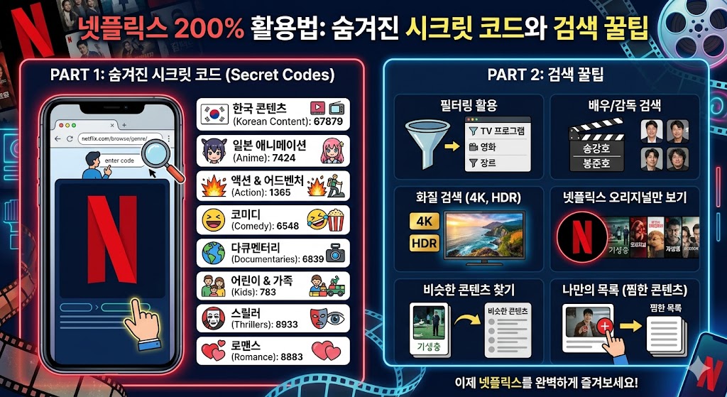 넷플릭스 200% 활용법: 숨겨진 시크릿 코드와 검색 꿀팁