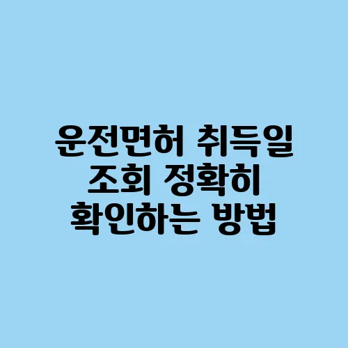 운전면허 취득일 조회 정확히 확인하는 방법