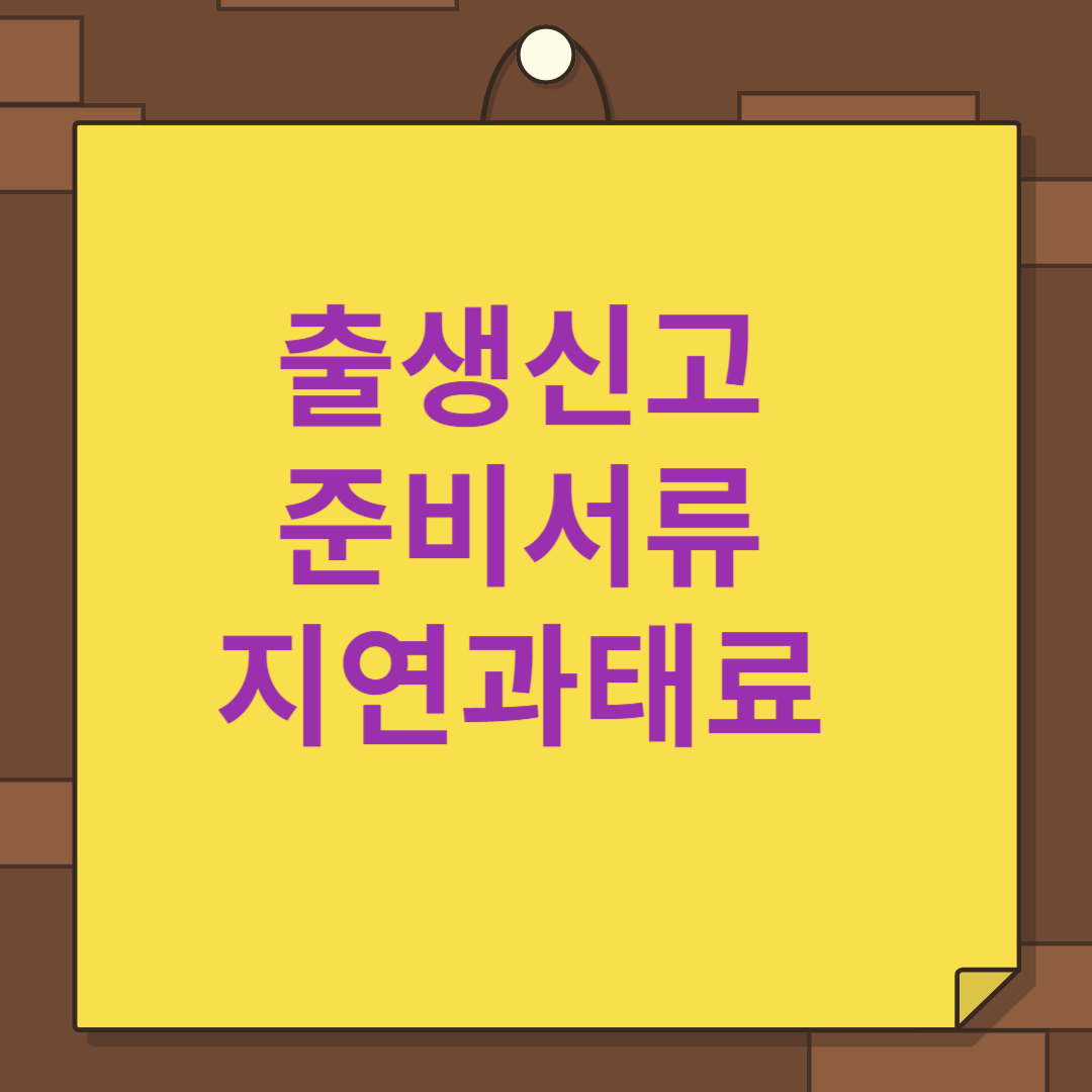 출생신고 준비서류 지연 과태료