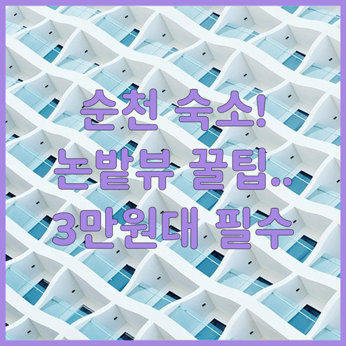 순천 여행 필수 숙소 5곳 논밭뷰 호..